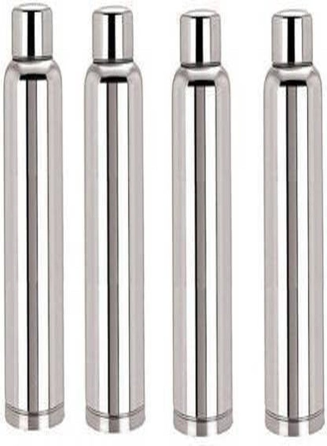 STEEPLE Stainless Steel Water Bottle 1000 ML Fridge Bottle Refrigerator Bottle (Pack of 4 Silver) 1 Litre - Image 1